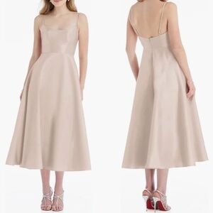 ALFRED SUNG Beige Midi Dress